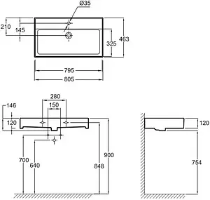 Раковина Jacob Delafon Vivienne 80 белый EXBI112-00, 2