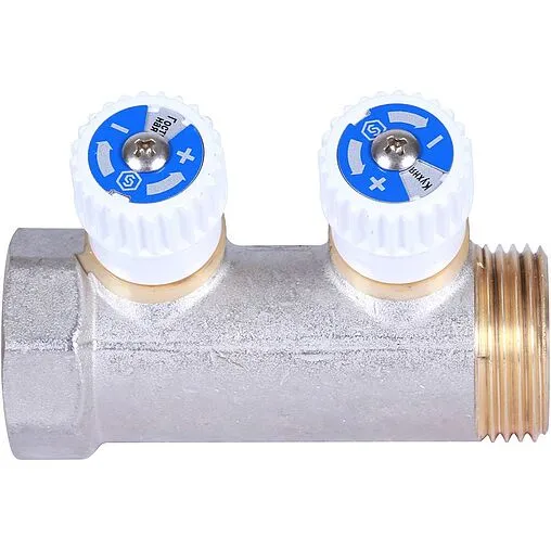 Коллектор регулирующий проходной 2 отвода 1"в/н x ½"н Stout SMB 6852 011202 Коллектор регулирующий проходной 2 отвода 1"в/н x ½"н Stout SMB 6852 011202