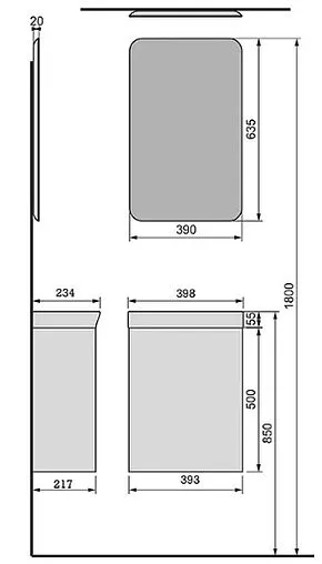 Тумба под умывальник подвесная Raval Bionica 40 белый Bio.01.40/P/W