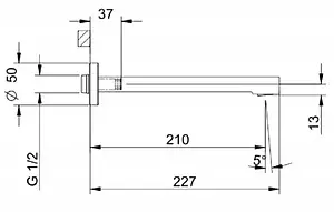 Излив для скрытого монтажа Villeroy&Boch Architectura хром TVT10350500061, 2