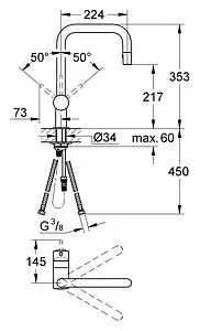 Смеситель для кухни с выдвижным изливом Grohe Minta хром 32322000 Смеситель для кухни с выдвижным изливом Grohe Minta хром 32322000, 2