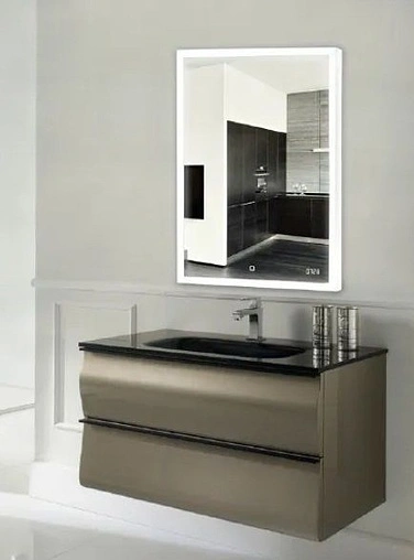 Зеркало с подсветкой Continent Sevilla Led 60 с часами белый ЗЛП97