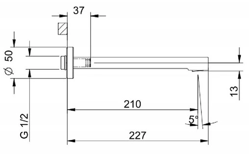 Излив для скрытого монтажа Villeroy&amp;Boch Architectura хром TVT10350500061