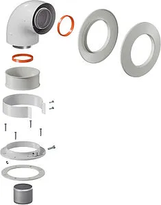 Колено стартовое коаксиальное Ø 60/100мм (алюм.) Krats K-01, 1