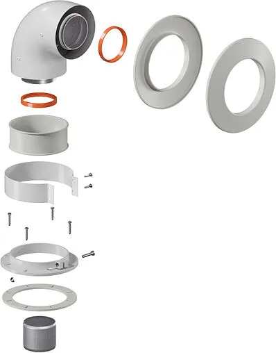 Колено стартовое коаксиальное Ø 60/100мм (алюм.) Krats K-01