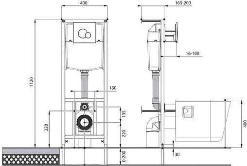 Комплект 5 в 1 Santeri Альфа комфорт 1.3816.4.S00.00B.2 с кнопкой хром глянцевый