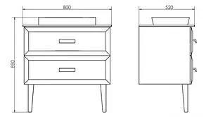 Тумба-умывальник напольная Comforty Империя 80 белый/серый 00004142360CF Тумба-умывальник напольная Comforty Империя 80 белый/серый 00004142360CF, 2