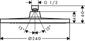 Лейка верхнего душа Hansgrohe Crometta S 240 1jet хром 26723000 Лейка верхнего душа Hansgrohe Crometta S 240 1jet хром 26723000, 2