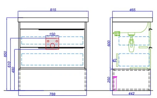 Тумба-умывальник Aqwella Fargo 80 дуб балтийский FRG0108DB+4640021064733 Тумба-умывальник Aqwella Fargo 80 дуб балтийский FRG0108DB+4640021064733