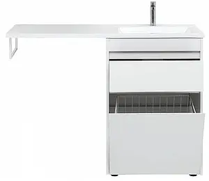 Тумба-умывальник напольная над стиральной машиной Aquanet Токио 120 R белый 00239290+00235500, 5