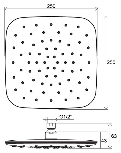 Лейка верхнего душа Ravak 983.10 белый/хром X07P347