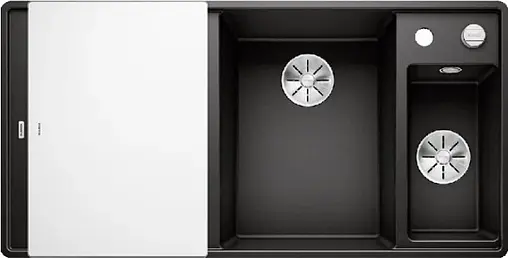 Мойка кухонная Blanco Axia III 6 S-F 100 R (доска стекло) черный 525854