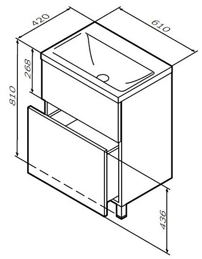 Тумба под умывальник напольная Am.Pm Gem 60 белый M90FSX06022WG32