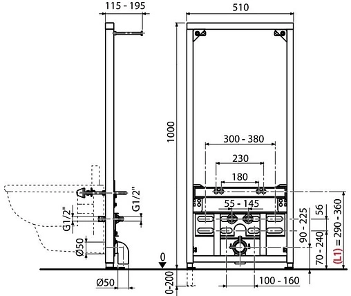 Инсталляция для биде Kerama Marazzi A105/1000