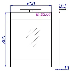 Зеркало с подсветкой Aqwella Brig 60 белый Br.02.06/W Зеркало с подсветкой Aqwella Brig 60 белый Br.02.06/W, 2