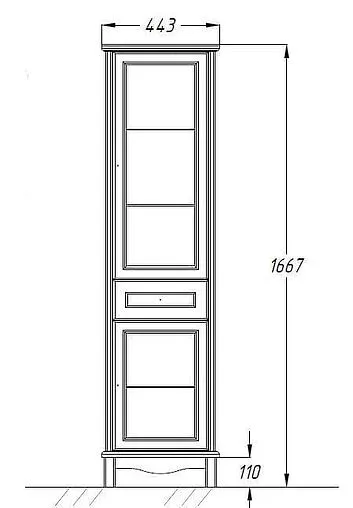 Шкаф-пенал напольный Opadiris Омега 45 L слоновая кость 00-00001616