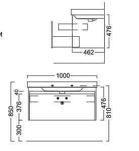 Тумба-умывальник подвесная Kerama Marazzi Buongiorno 100 европейский белый BGN.100.1+1\WHT.UK+BG.wb.100 Тумба-умывальник подвесная Kerama Marazzi Buongiorno 100 европейский белый BGN.100.1+1\WHT.UK+BG.wb.100, 2