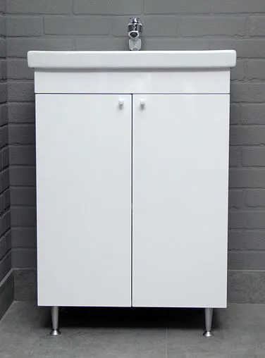 Тумба под умывальник напольная Домино Промо 60 белый/бетон DP2618T