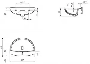 Раковина MITO Red 55 белый S-UM-MIR55/1-w, 2