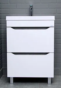 Тумба-умывальник напольная Айсберг Ева 60 белый/бетон DA5915T+4670142930044, 4