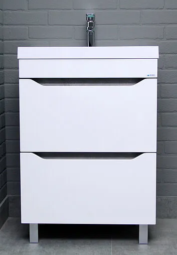 Тумба-умывальник напольный Айсберг Ева 60 белый/бетон DA5915T+4670142930044