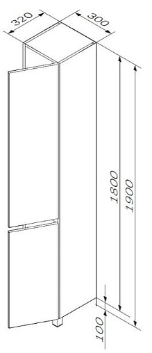 Шкаф-пенал напольный Am.Pm Gem S 30 R белый M91CSR0306WG