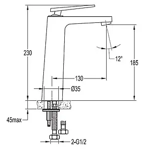 Смеситель для раковины Cezares Baden хром BADEN-LC-01 Смеситель для раковины Cezares Baden хром BADEN-LC-01, 2
