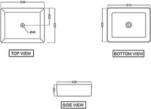 Раковина Jaquar JDR черный матовый JDS-BLM-25907N Раковина Jaquar JDR черный матовый JDS-BLM-25907N, 2