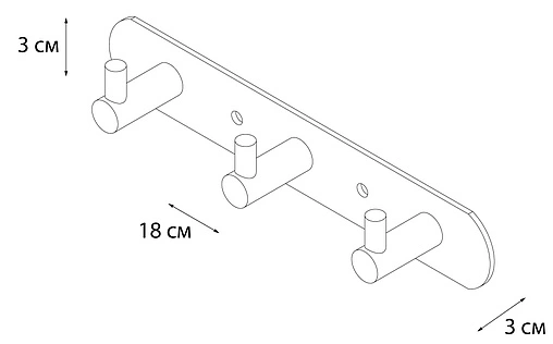 Планка с 3-мя крючками Fixsen Hotel хром FX-31005-3
