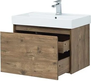 Тумба-умывальник подвесная Aquanet Nova Lite 75 дуб рустикальный 00249514+00242338, 4