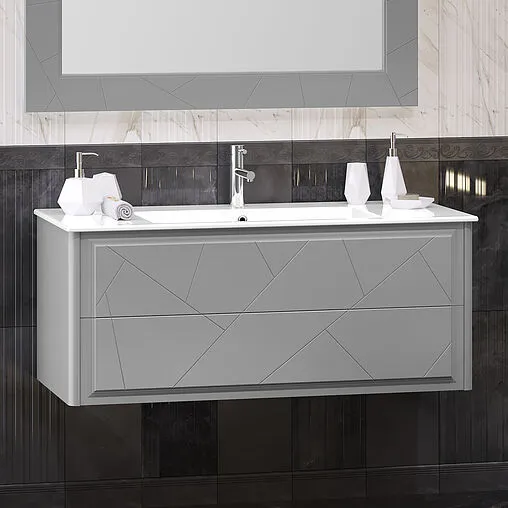 Тумба-умывальник подвесной Opadiris Луиджи 120 серый матовый 00-00007192+050600-u-01