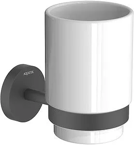 Стакан Aquatek Бетта чёрный матовый/белый AQ4604MB, 1