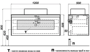 Сменный элемент для тумбы-умывальник Aqwella Mobi 120 белый MOB0712W Сменный элемент для тумбы-умывальник Aqwella Mobi 120 белый MOB0712W, 2