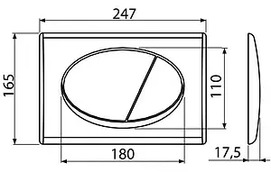 Клавиша смыва для унитаза AlcaPlast M73 кнопки/хром матовый, рамка/хром глянцевый Клавиша смыва для унитаза AlcaPlast M73 кнопки/хром матовый, рамка/хром глянцевый, 2