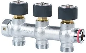 Коллектор регулирующий проходной 3 отвода ¾&quot;в/н x ¾&quot;ек Rehau 11316453001, 4