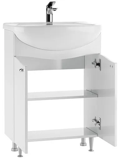 Тумба под умывальник напольная Айсберг Волна 60 белый DA1020T