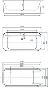 Ванна акриловая отдельностоящая Allen Brau Infinity 1 170x80 белый/панель антрацит 2.21001.20/AM Ванна акриловая отдельностоящая Allen Brau Infinity 1 170x80 белый/панель антрацит 2.21001.20/AM, 2