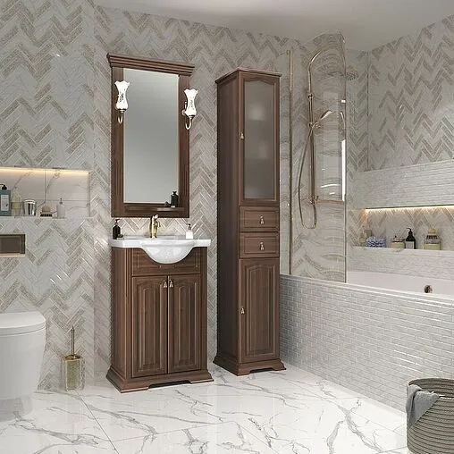 Тумба под умывальник напольный Opadiris Риспекто 55 орех антикварный 00-00005752