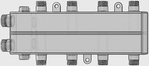 Распределительный коллектор 4 контура с гидрострелкой 1&quot;н x ¾&quot;н Север-Мини4 1925090