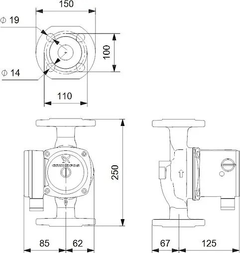 Насос циркуляционный Grundfos UPS 40-50 F N 250 95906422