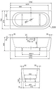 Ванна акриловая Cezares Slim Corner 180x80 L белый Ванна акриловая Cezares Slim Corner 180x80 L белый, 2