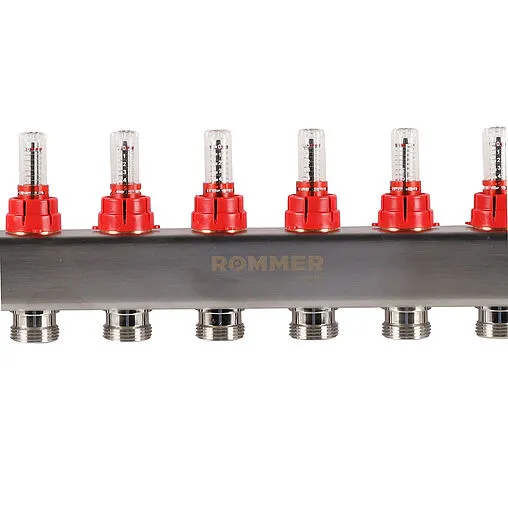 Группа коллекторная с расходомерами 11 отводов 1"в/в x ¾"ек Rommer RMS-1201-000011