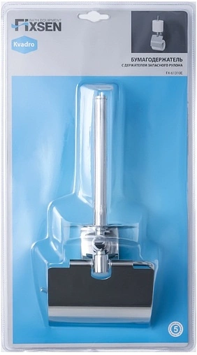 Держатель туалетной бумаги с держателем запасного рулона Fixsen Kvadro хром FX-61310E