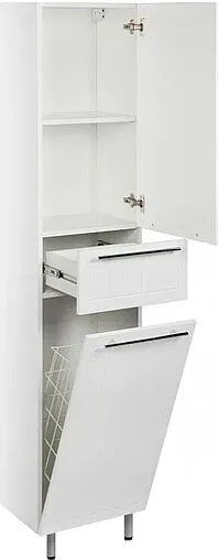 Шкаф-пенал напольный с бельевой корзиной Milardo Magellan белый MAG4000M97 Шкаф-пенал напольный с бельевой корзиной Milardo Magellan белый MAG4000M97