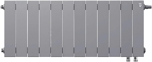 Радиатор биметаллический 12 секций нижнее правое подключение Royal Thermo PianoForte VD 300 Silver Satin RTPSSVDR30012