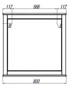 Зеркало Aquaton Леон 80 ясень чёрный 1A186402LBPT0, 2