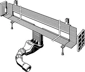 Лоток душевой встраиваемый в стену 300-1200мм h=90мм 0.75л/сек Viega Advantix Vario 4967.10 736552, 3