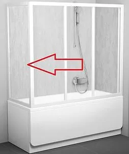 Боковая стенка 800мм прозрачное, матовое стекло Ravak Supernova APSV-80 95040102ZG, 1