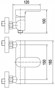 Смеситель для душа Swedbe Lynx хром 2320 Смеситель для душа Swedbe Lynx хром 2320, 2
