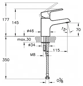Смеситель для раковины VitrA Axe S хром A41069EXP Смеситель для раковины VitrA Axe S хром A41069EXP, 2